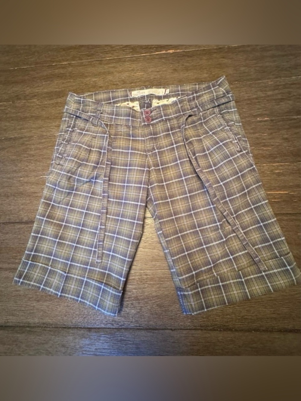 Y2k Hollister Low Rise Plaid Bermuda Shorts